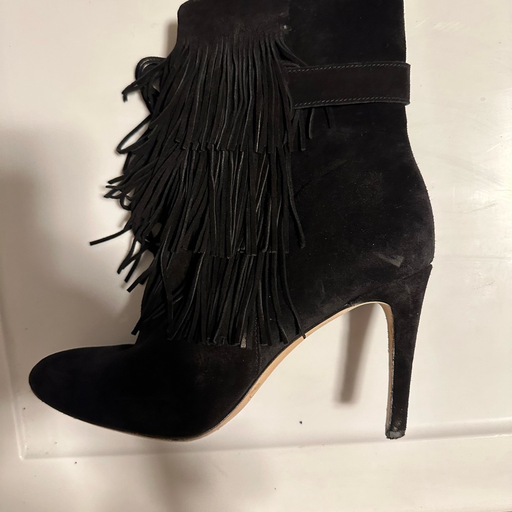 Via Spiga Vesta suede fringe bootie